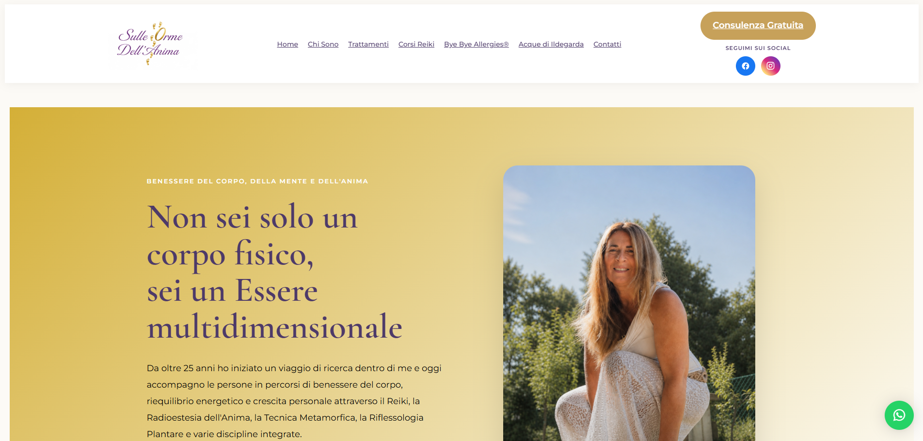 Sito web Sulle Orme dell'Anima